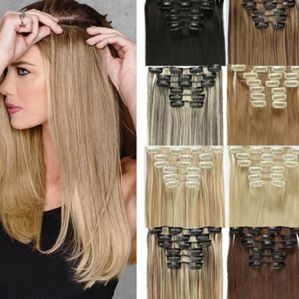 Extensions de perruque, lot de 6 pièces, cheveux longs et lisses
