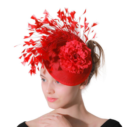 Chapeau haut-de-forme en fil de chanvre et filet fin pour banquet