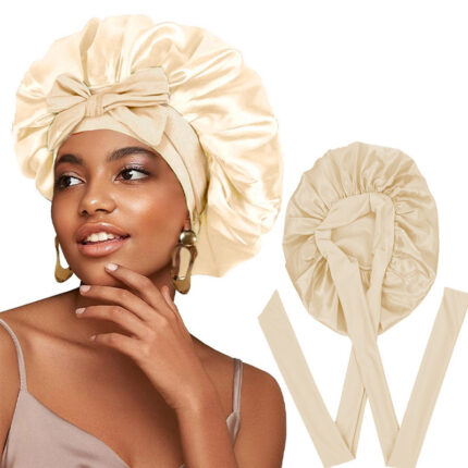 Bonnet de nuit en soie pour femme