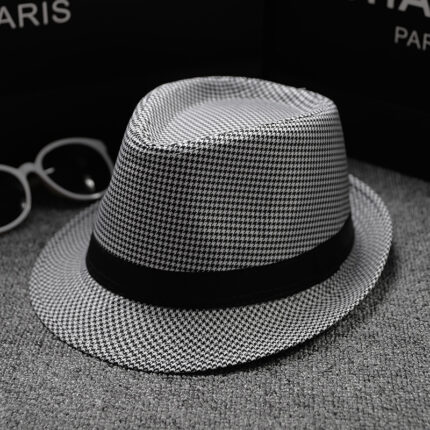 Chapeaux de soleil britanniques, européens et américains à motif pied-de-poule pour hommes