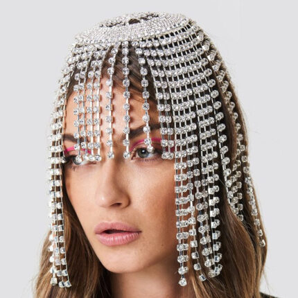 Coiffe en strass, frange exagérée, accessoires pour cheveux de style ethnique