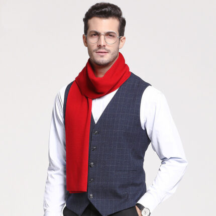 Écharpe homme en pure laine, tricot polyvalent
