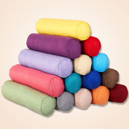 Coussin de dossier cylindrique en coton et lin uni pour canapés de bureau