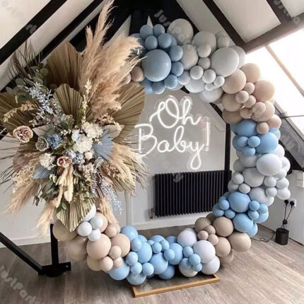 Guirlande de ballons gris abricot rétro transfrontalière pour fête, mariage, cérémonie d'ouverture, arche et décoration de couronne