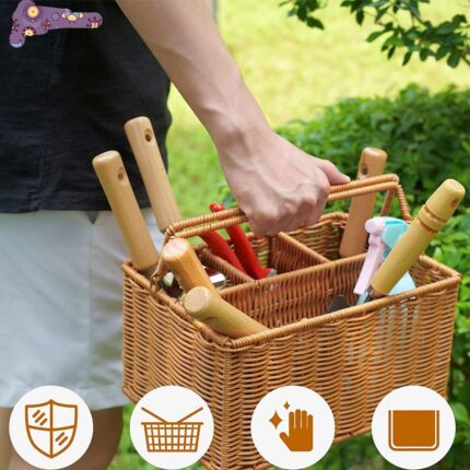 Outils à main, sécateur, gants avec manche en bois, houe en acier inoxydable, pelle, outils de jardinage