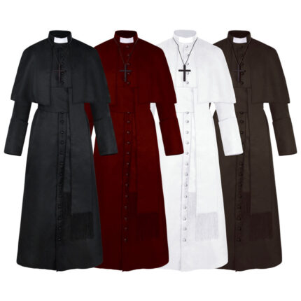 Costume de prêtre médiéval rétro pour Halloween